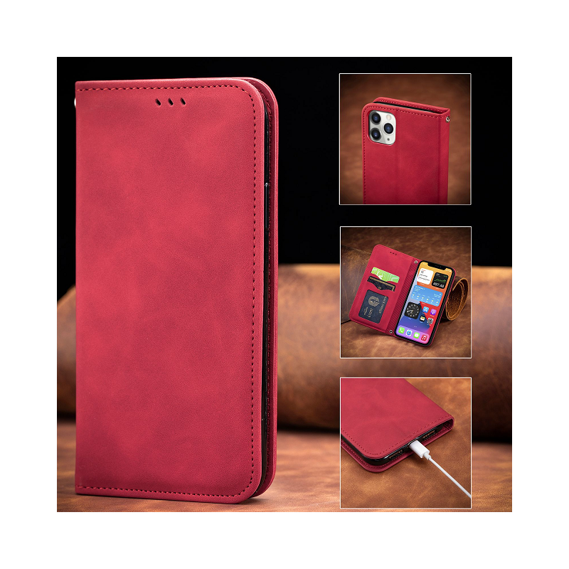 IssAcc kožené Puzdro knižka pre Apple iPhone 8 Plus červené, PN: 8878453591