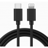 Kábel Lightning na USB-C 1m, čierny,